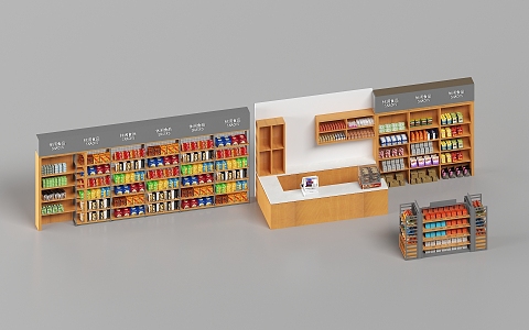 Modern Supermarket Snack House Shelf Supermarket Shelf 3d model