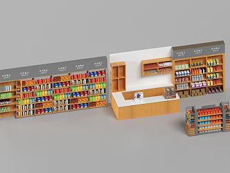 Modern Supermarket Snack House Shelf Supermarket Shelf 3d model