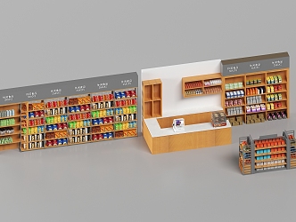 Modern Supermarket Snack House Shelf Supermarket Shelf 3d model