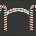 Christmas Candy Cane Arch With Red Green Stripes And Merry Christmas Sign
