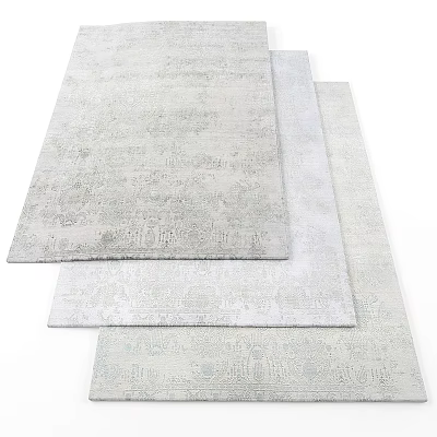 Square Rugs with Soft Tones and Intricate Patterns for Modern Interior Decor 3d model