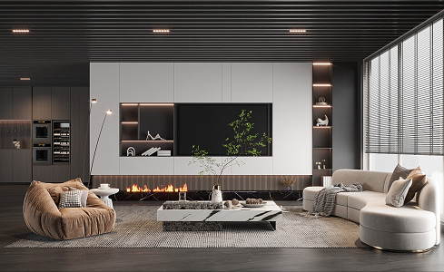 modern living room 3d model