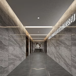 Modern Aisle Office Aisle 3d model