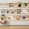 Modern Bookshelf Books and Magazines 3d model