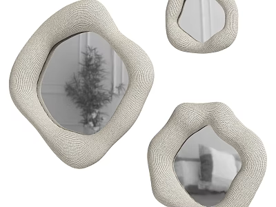 Modern Irregular Shaped Mirrors With Woven Texture For Home Wall Decor 3d model