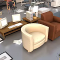 Home Furniture Arrangement Featuring Table Chair Set And Diverse Interior Items