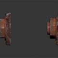 Four Rusted Industrial Metal Bolt Plates With Hexagon Head Fasteners