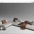 modern corner sofa Minotti roger multiplayer sofa multiplayer sofa 3d model