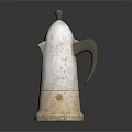 Silver Metal Coffee Pot With Classic Design Handle And Spout For Home Daily Use