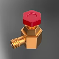 Golden Brass Valve With Red Knob For Industrial Plumbing Applications