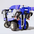 New Holland Blue And White Combine Harvester With Cab And Harvesting Components