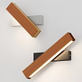 Modern Wooden Wall Lamp Design With White And Black Metal Frames