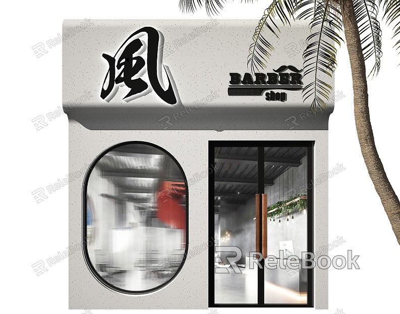 Modern Door Head Barber Shop Facial Lintel model