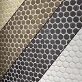 Wall Featuring Diverse Circular Mosaic Tile Patterns 3d model
