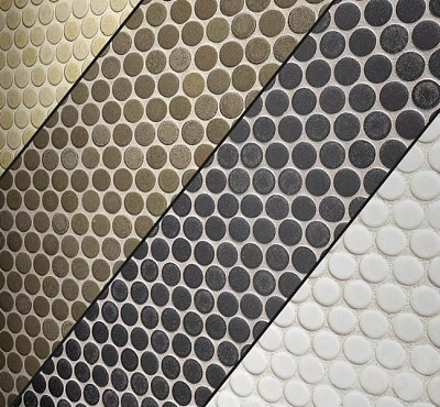 Wall Featuring Diverse Circular Mosaic Tile Patterns 3d model