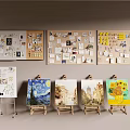 Paintboard Easel Post-it Notes 3d model