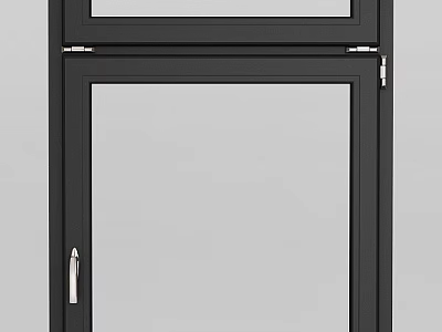Modern Black Frame Sliding Door With Clear Glass Panel And Sleek Design For Home 3d model