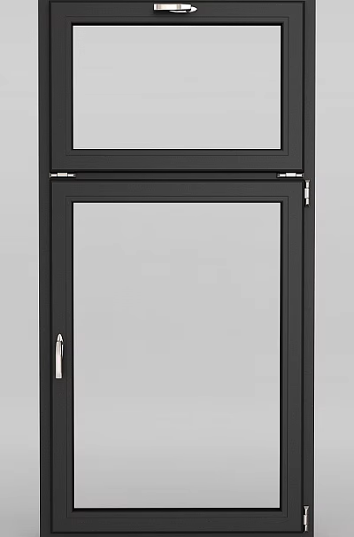 Modern Black Frame Sliding Door With Clear Glass Panel And Sleek Design For Home 3d model