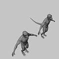 Game Movie Character Lizard Humanoid 3D Model With Gray Skin Yellow Eyes And Standing Pose