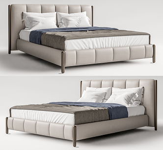 Modern Double Bed 3d model