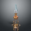 Vintage Lighting Combination With Brass Base And Elegant Glass Shade Design