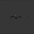 Modern Machine Gun With Ammunition Belt Magazine And Black Design Stand