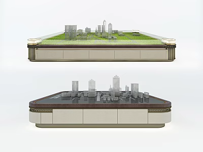 Advanced Commercial Equipment Showcasing City Architectural Models On Display Platforms 3d model