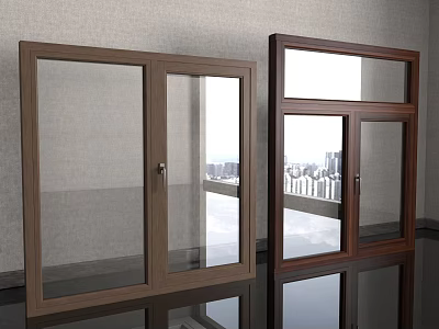Window single open window casement window aluminum clad wood window 3d model