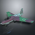 Space Aviation Model Aircraft With Green Purple Camouflage And Cross Symbols Design