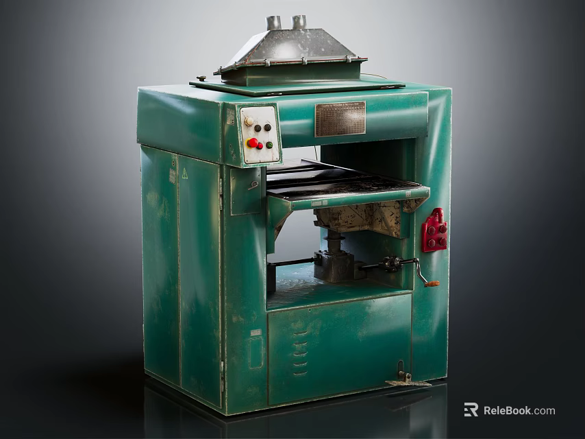 Green Industrial Equipment with Control Panel and Metal Top for Manufacturing Use 3d model 