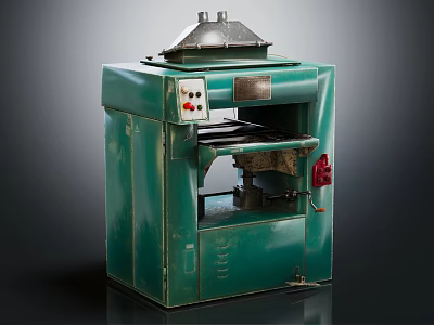 Green Industrial Equipment with Control Panel and Metal Top for Manufacturing Use 3d model