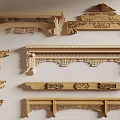 carved cross beam wooden beam structure bucket arch mortise and tenon joint structure 3d model