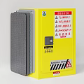 Yellow Storage Cabinet For Dangerous Goods With Flammable Warning Signs