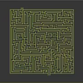Green Maze Pattern Square Floor Mat Decorative Home Furniture For Modern Design