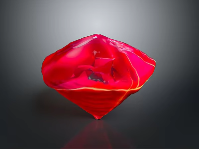 Vibrant Red Flower Shaped Decorative Household Item With Glossy Smooth Surface 3d model