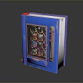 Blue Book Shaped Household Storage Box With Transparent Panel Dial And Handle