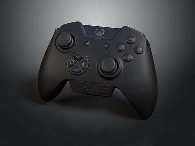 Ergonomic Black Wireless Game Controller For Gaming With Dual Joysticks And Buttons 3d model