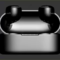 Panasonic Black Wireless Earbuds With Open Charging Case Modern Glossy Design For Computer Use 3d model