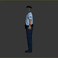 Light Blue Short Sleeve Uniform Shirt With Dark Blue Pants Black Cap And Utility Belt