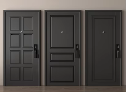 Modern security door security door entry door password lock door 3d model