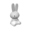 Cute White Rabbit Doll With Long Ears Sitting Position For Kids Toy 3d model