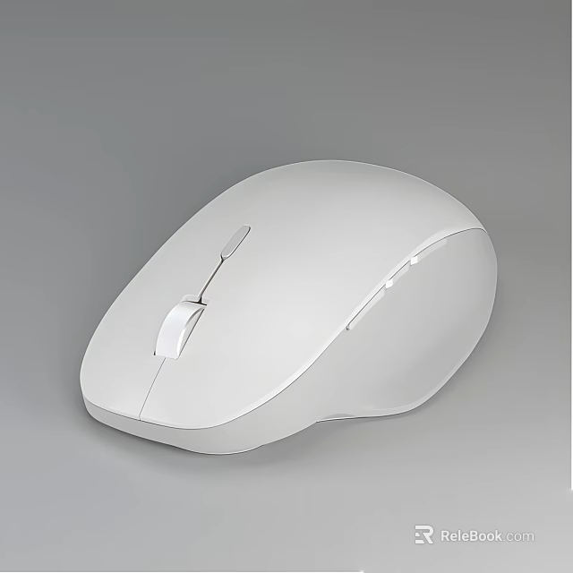 Sleek White Wireless Computer Mouse With Ergonomic Design And Smooth Surface 3d model 