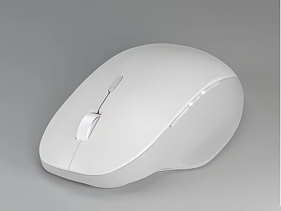 Sleek White Wireless Computer Mouse With Ergonomic Design And Smooth Surface 3d model