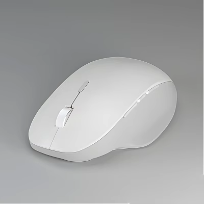 Sleek White Wireless Computer Mouse With Ergonomic Design And Smooth Surface 3d model