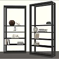 Black Open Multi Layer Storage Shelves For Home Decor And Display Items 3d model