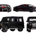 Luxury Black Sports Cars and SUVs with Red Accents Premium Design Details