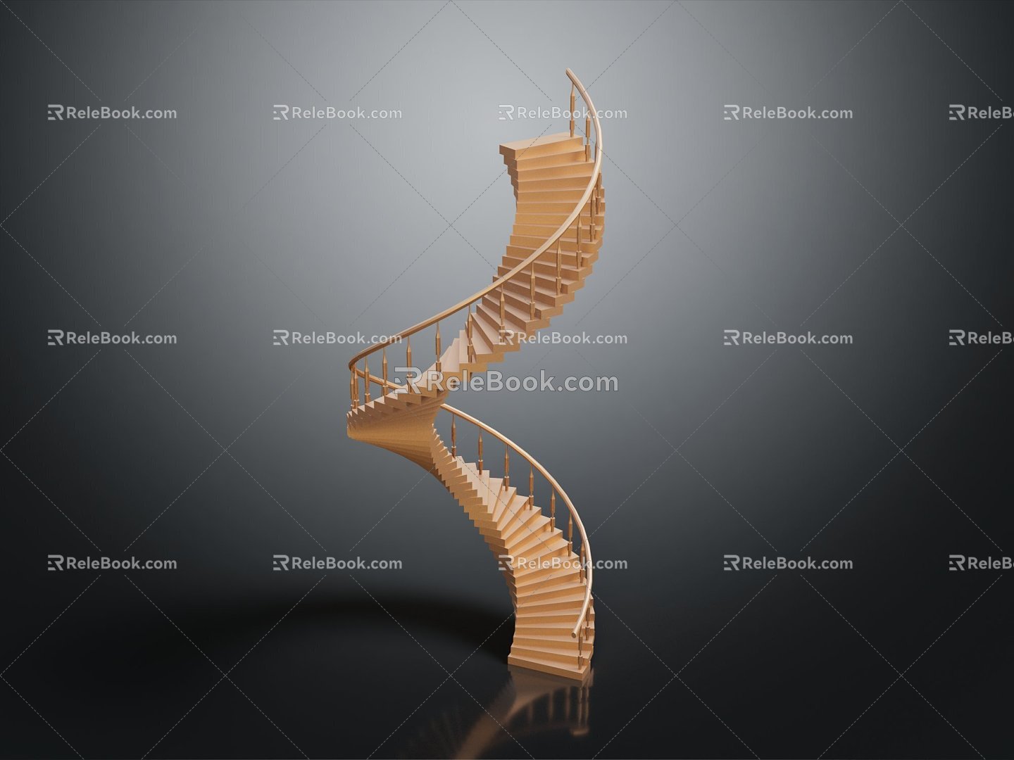 Modern Stairs Rotary Stairs Wooden Stairs Road Facilities 3d model