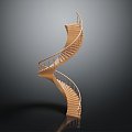 Modern Stairs Rotary Stairs Wooden Stairs Road Facilities 3d model