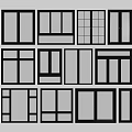 Various Casement Windows Designs Featuring Different Frame Styles And Grille Patterns 3d model