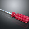 Red Screwdriver With Metal Shaft And Multi Head Red Handle Design